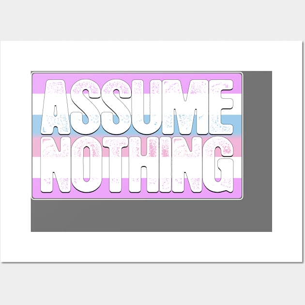 Assume Nothing Bigender Pride Flag Wall Art by wheedesign